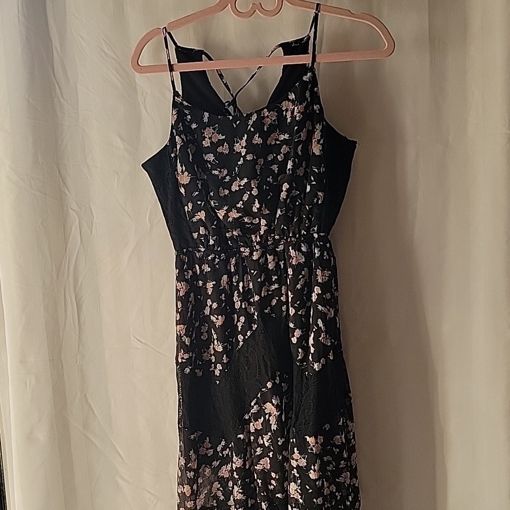 Candie's Black and Flower Maxi Dress